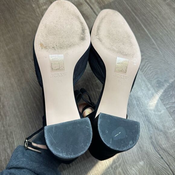 J. Crew | Millie Bow‎ Ankle Strap Heels in moiré - Picture 6 of 9